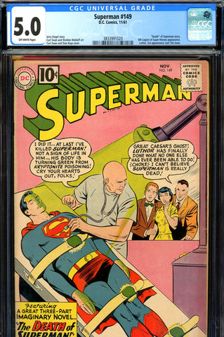 Superman #149 CGC graded 5.0 Swan/Kaye cover - SOLD!
