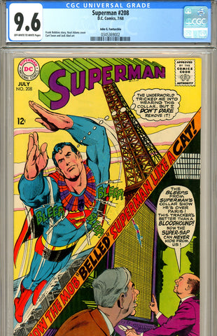 Superman #208 CGC graded 9.6 Fantucchio pedigree - SOLD!