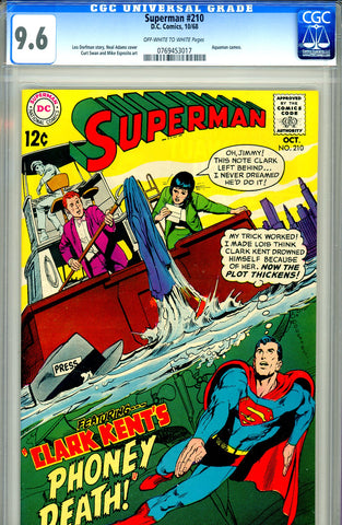 Superman #210 CGC graded 9.6 - Neal Adams cover