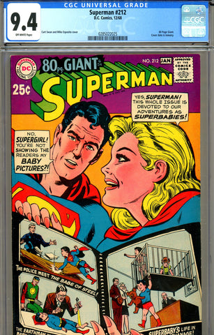Superman #212   CGC graded 9.4 - SOLD!