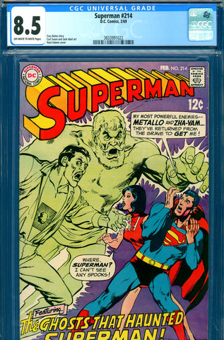 Superman #214 CGC graded 8.5 - Neal Adams cover - SOLD!