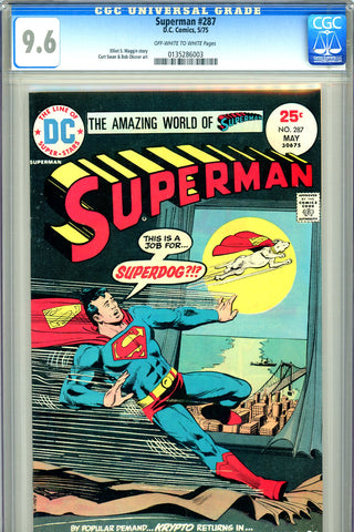 Superman #287 CGC graded 9.6 - Krypto cover/story - SOLD!