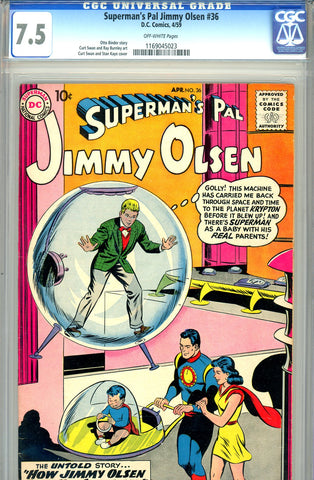 Superman's Pal, Jimmy Olsen #036 CGC graded 7.5 - SOLD!