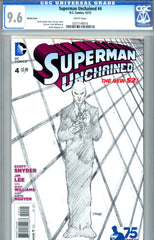 Superman Unchained #4  CGC graded 9.6 - Sketch Cover