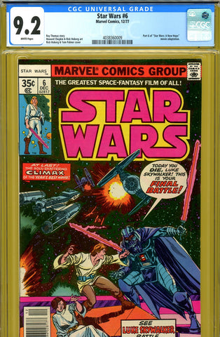 Star Wars #06 CGC graded 9.2 Skywalker/Vader battle cover - SOLD!