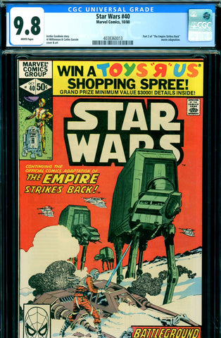 Star Wars #40 CGC graded 9.8 - HIGHEST GRADED - SOLD!