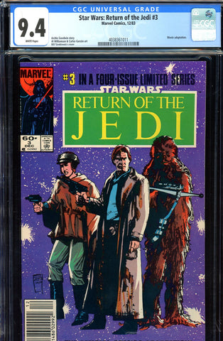 Star Wars: Return of the Jedi #3 CGC graded 9.4 newsstand copy - SOLD!