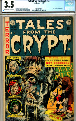 Tales From the Crypt #34 CGC graded 3.5  Ray Bradbury adaptation SOLD!