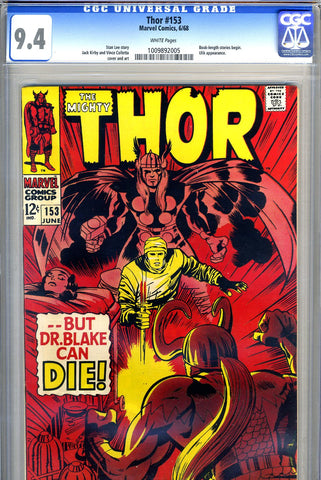 Thor #153   CGC graded 9.4 - white pages - SOLD!