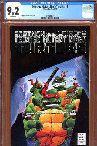 Teenage Mutant Ninja Turtles #16 CGC graded 9.2 Martin s/c/a - SOLD!