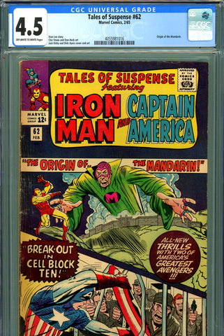 Tales Of Suspense #62 CGC graded 4.5 origin of the Mandarin