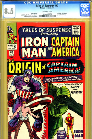 Tales of Suspense #63 CGC graded 8.5 first S.A. origin of Captain America - SOLD!