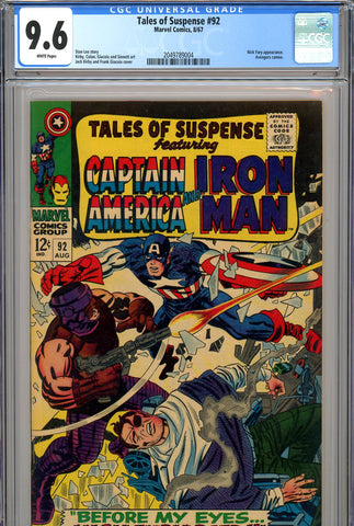 Tales of Suspense #92 CGC graded 9.6 white pages
