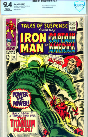 Tales of Suspense #93 CBCS graded 9.4  white pages SOLD!