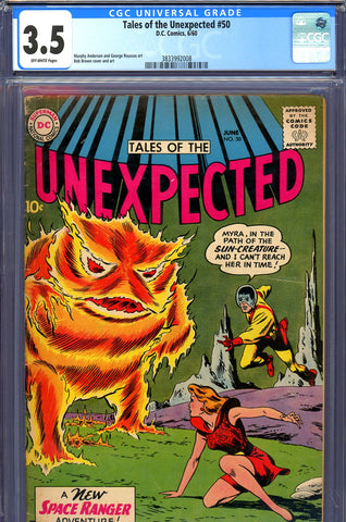 Tales of the Unexpected #50 CGC graded 3.5 - Space Ranger cover/story