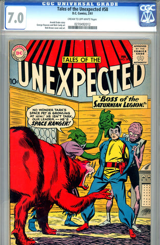 Tales of the Unexpected #58  CGC graded 7.0 - SOLD!