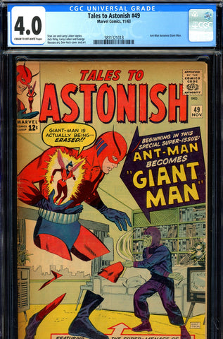 Tales to Astonish #49 CGC graded 4.0 Ant-Man becomes Giant-Man - SOLD!