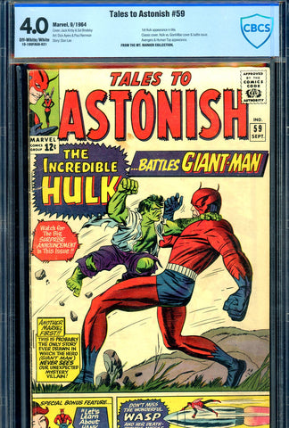 Tales to Astonish #59 CBCS graded 4.0 1st Hulk app in title - SOLD!