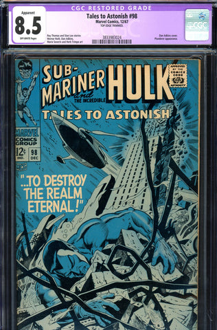 Tales to Astonish #98 CGC graded 8.5  Plunderer appearance - SOLD!