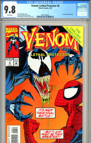 Venom: Lethal Protector #6 CGC graded 9.8 HIGHEST GRADED SOLD!