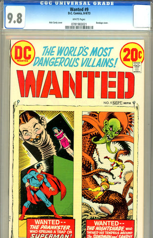 Wanted, the World's Most Dangerous Villains #9  CGC graded 9.8  HG - SOLD!