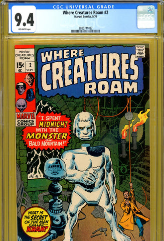 Where Creatures Roam #02 CGC graded 9.4 - second highest graded