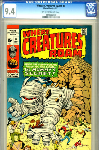Where Creatures Roam #8  CGC graded 9.4  mummy cover - last issue - SOLD!