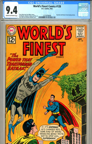 World's Finest Comics #128 CGC graded 9.4 - Dillin and Moldoff cover  1962