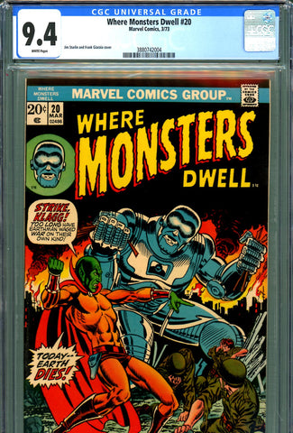 Where Monsters Dwell #20 CGC graded 9.4 - third highest graded