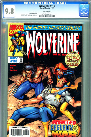 Wolverine #118 CGC graded 9.8 - HIGHEST GRADED X-Men cover/story