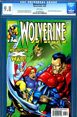 Wolverine #143 CGC graded 9.8 - HIGHEST GRADED Weapon X app.
