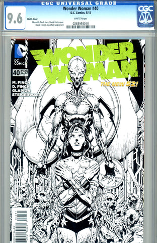 Wonder Woman #40   CGC graded 9.6  Sketch Cover