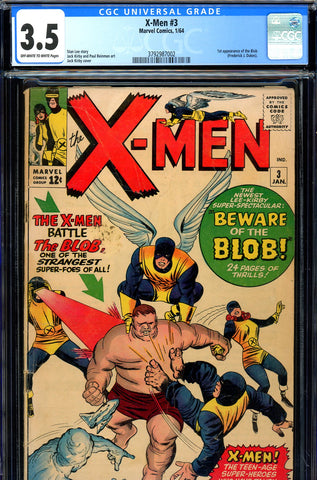 X-Men #003 CGC graded 3.5 - first appearance of the Blob - SOLD!