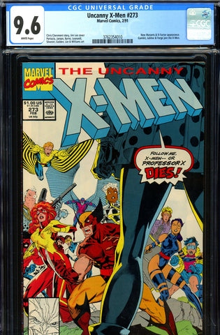 Uncanny X-Men #273 CGC graded 9.6 Gambit, Jubilee and Forge join